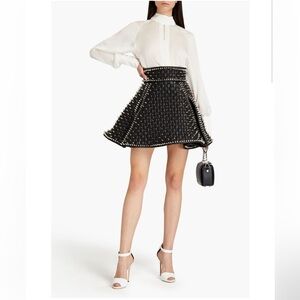 NWT Balmain Mint Studded Skater Skirt